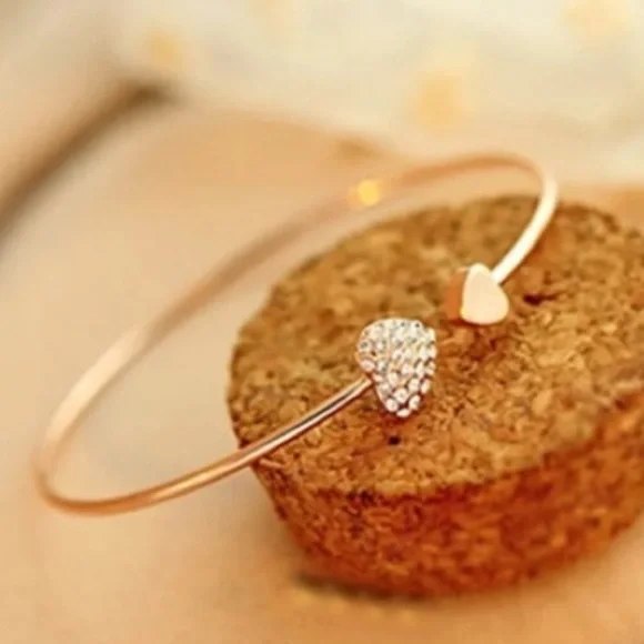 Gold Filled CZ Heart Bracelet - Picture 1 of 1